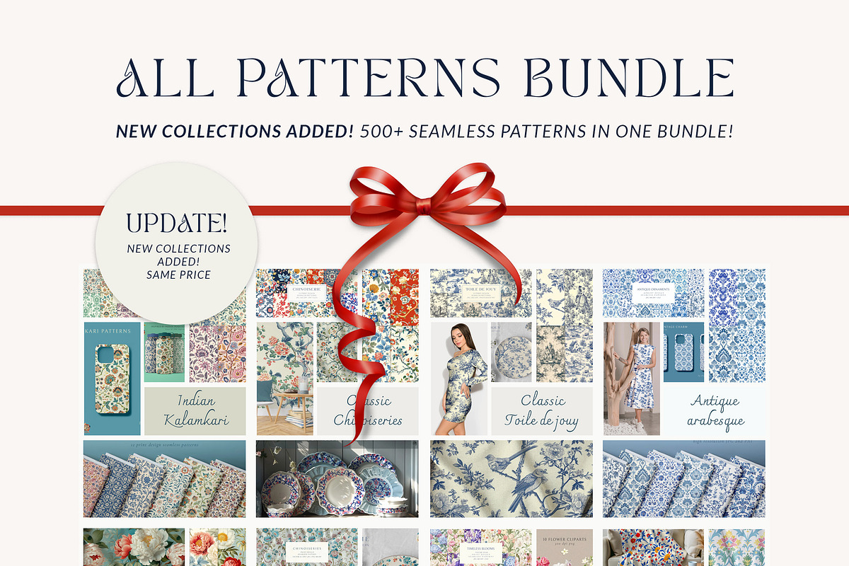 500+ Seamless Patterns Bundle, a Pattern Graphic by Olya Creative (Photo 1 of 31)