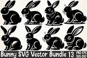 Easter Bunny SVG Silhouette Vector B, an Illustration by Rose Art (Thumbnail 1 of 5)