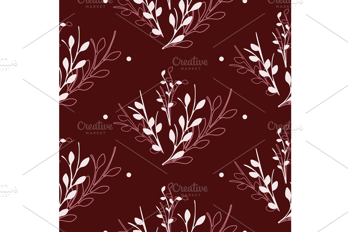 Elegant seamless botanical pattern, a Texture Illustration by okskukuruza