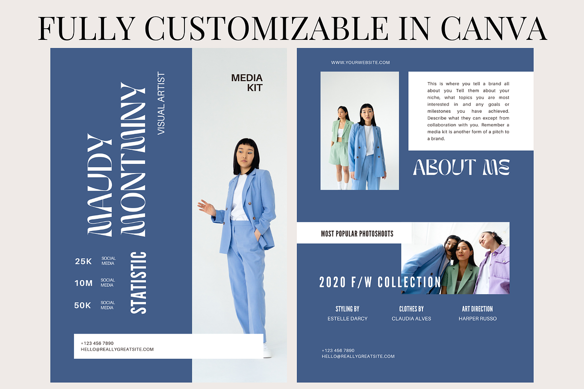2 Page Elegant Influencer Media Kit, a Social Media Template by Daily Creative (Photo 3 of 4)