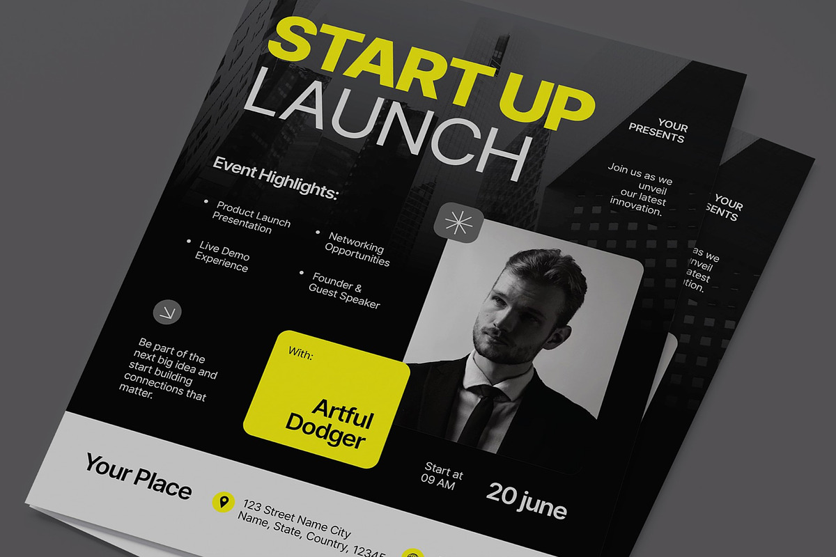 Startup Launch Flyer, a Flyer Template by graphicook (Photo 2 of 3)