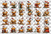 Quirky Christmas Cat Clipart, a Seasonal Illustration by Nicolle's Colorful Art (Thumbnail 3 of 5)