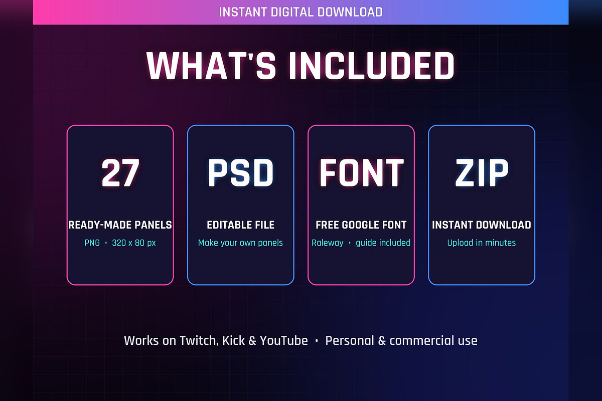 Electro Wave Twitch & Kick Panels, an Object Graphic by Gear Store (Photo 6 of 6)