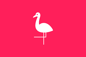 flamingos beauty bird flat logo, a Branding & Logo Template by devastd