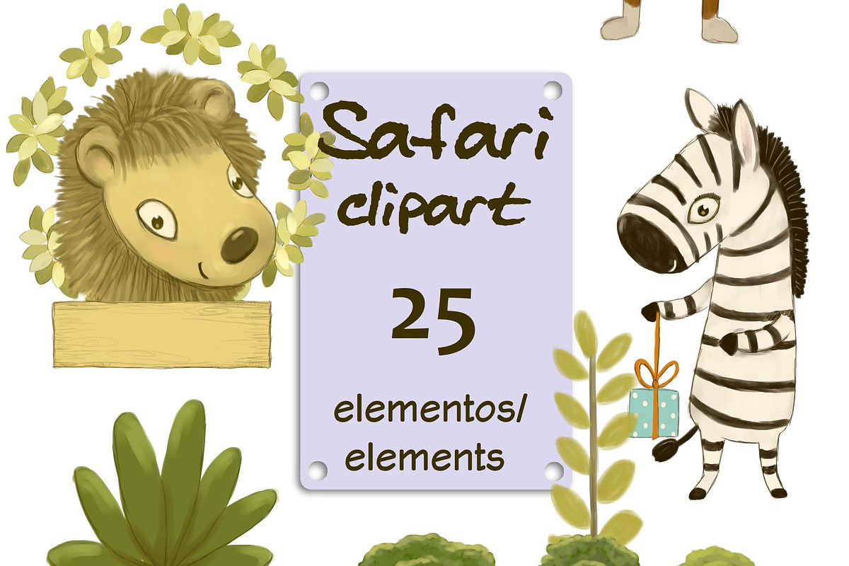 Safari Party Clipart pack, an Animal Illustration by Paper Doll Pets (Photo 2 of 6)