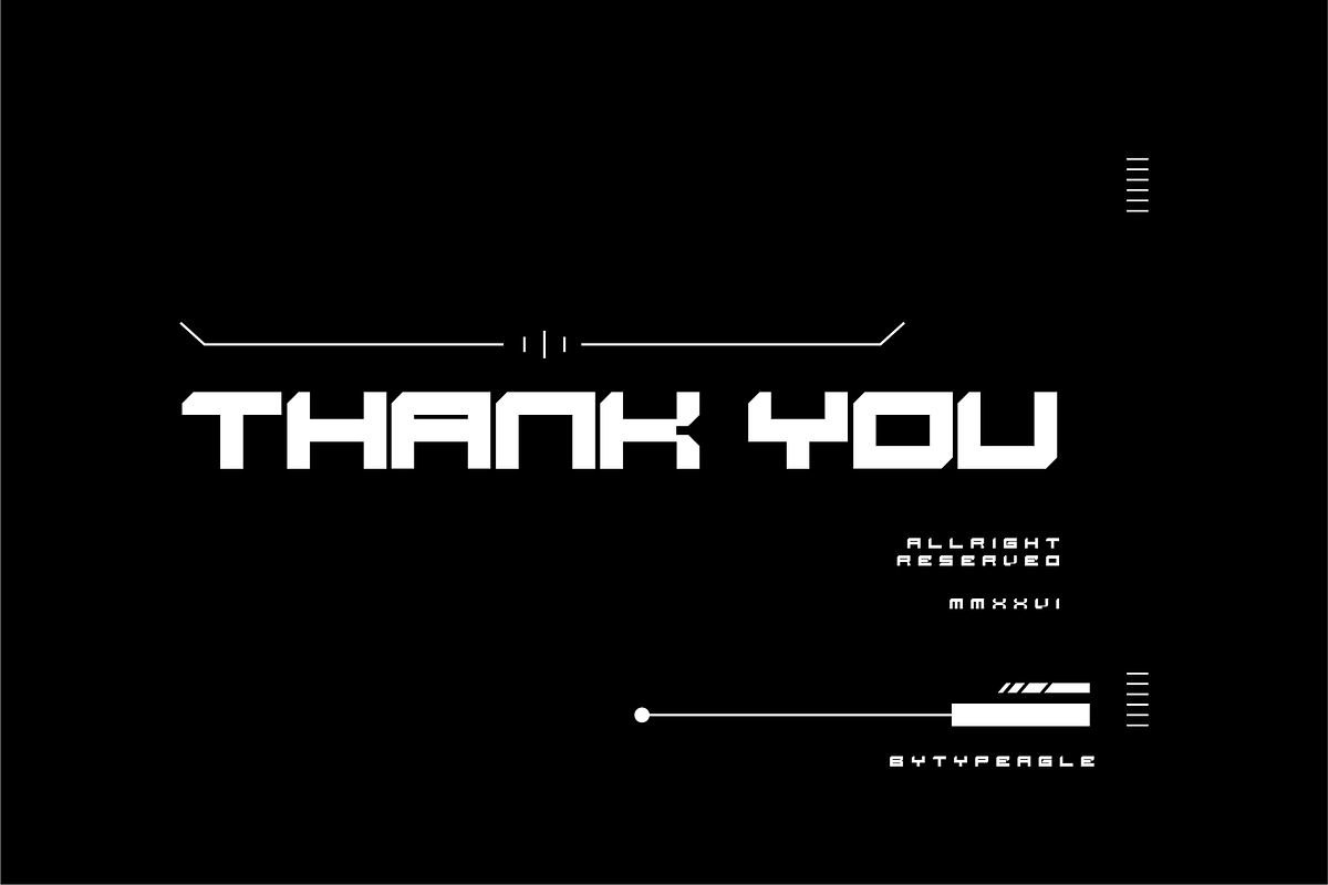Tyxor - Futuristic Display Font, a Sans Serif Font by Typeagle (Photo 9 of 9)