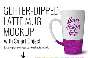 Glitter Latte Mug Product Mock up