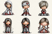 Praying Kids Clipart Bundle, an Illustration by DreamCafeArt (Thumbnail 5 of 8)