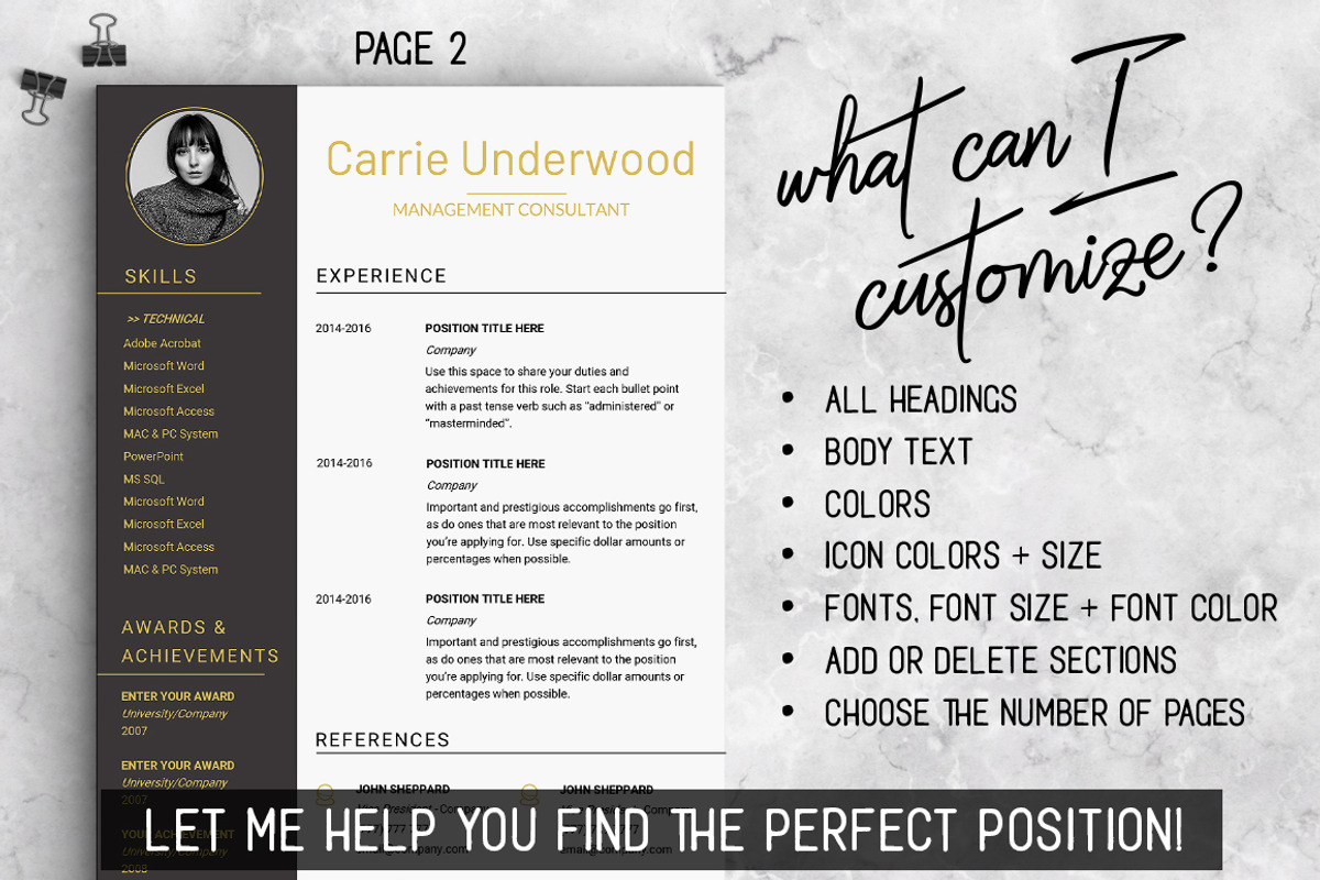 Modern Resume Template with Photo, a Resume Template by LevelUpResume (Photo 4 of 5)