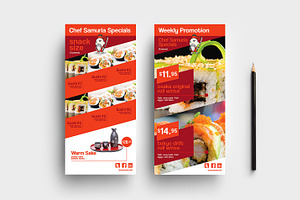DL Sushi Restaurant Template, a Card Template by BrandPacks