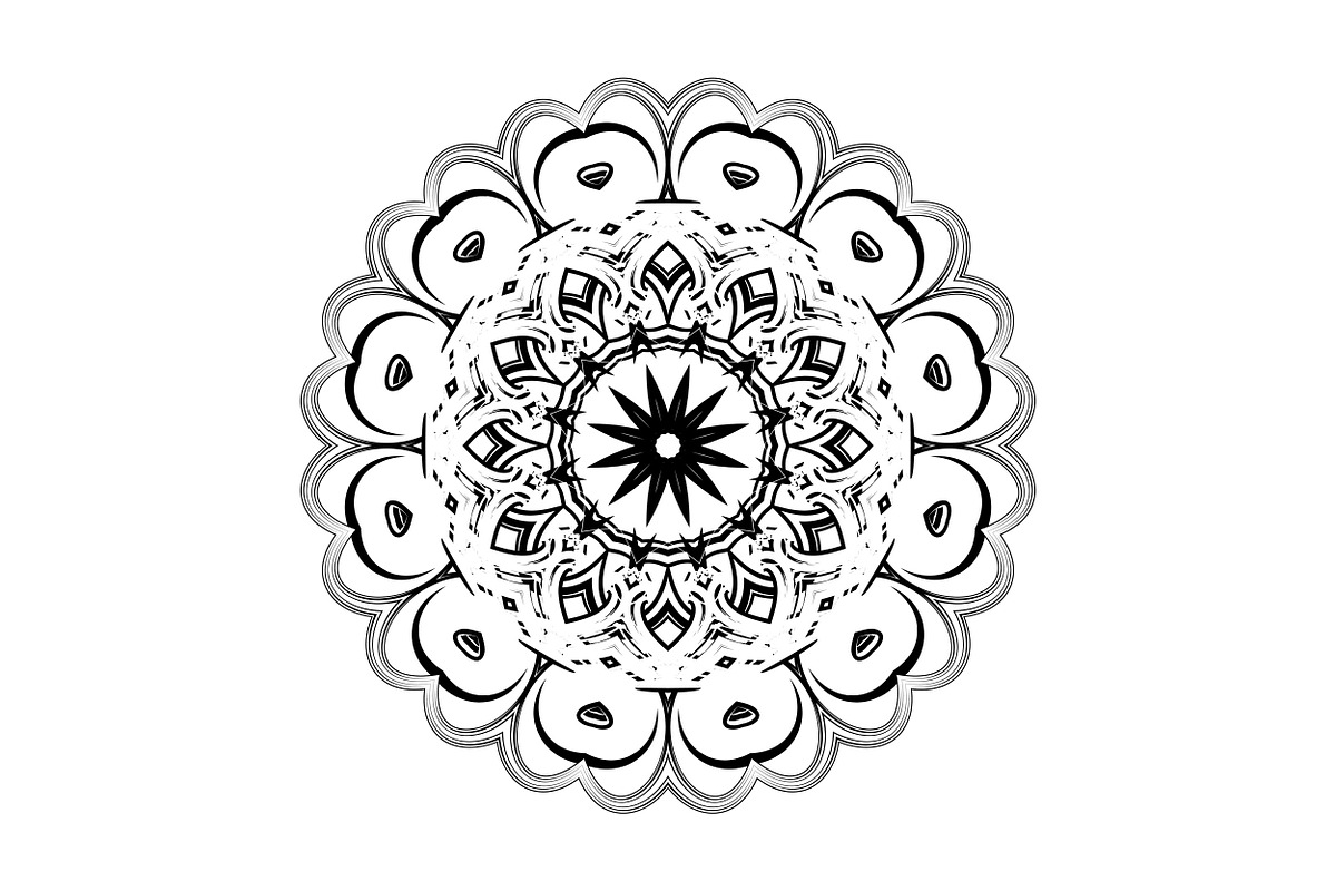 Black and White Mandala Patterns Set, a Decorative Illustration by NJ Himel (Photo 86 of 101)