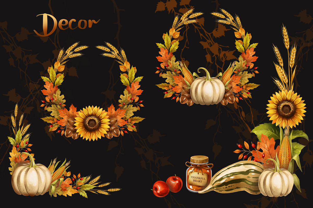 Happy Thanksgiving Collection, a Seasonal Illustration by IrynaPanashii (Photo 5 of 10)