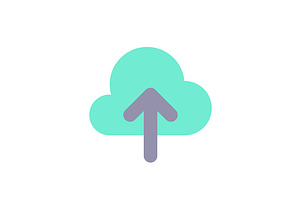 Upload To Cloud Flat Color Ui Icon