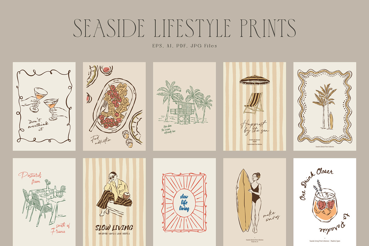 Seaside Lifestyle Posters, an Object Graphic by DesignThatMatters (Photo 7 of 9)