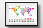 World Map Poster Bundle with Flags, an Education Illustration by AdrianDragne (Thumbnail 2 of 11)
