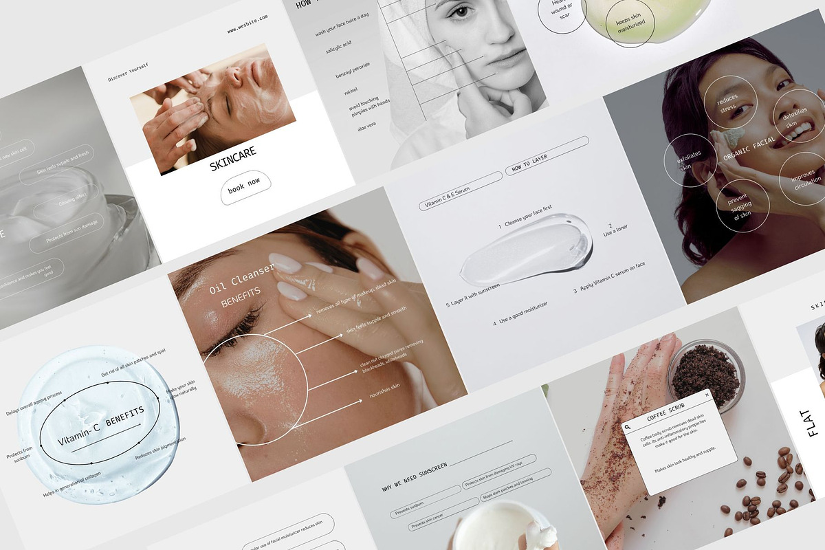 Skincare Social Media Template Canva, a Social Media Template by Deepa ...