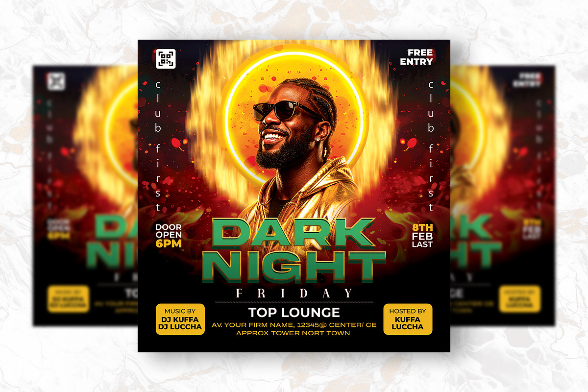 Dark Night Party Flyer Design, a Flyer Template by Shajib Shikder (Photo 2 of 2)