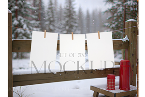 Holiday Cards Mockup in Nature, a Product Mockup by MockupWizard