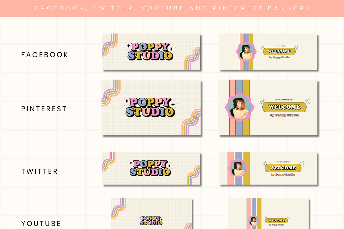 Canva Colorful Retro Branding Kit, a Branding & Logo Template by Branding Babe Co. (Photo 6 of 9)