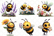 Watercolor Spring Bee Clipart, an Illustration by Black Bird Studio (Thumbnail 3 of 5)