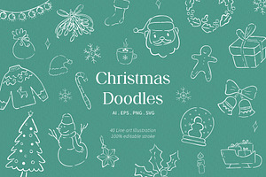 Christmas Doodles Line art