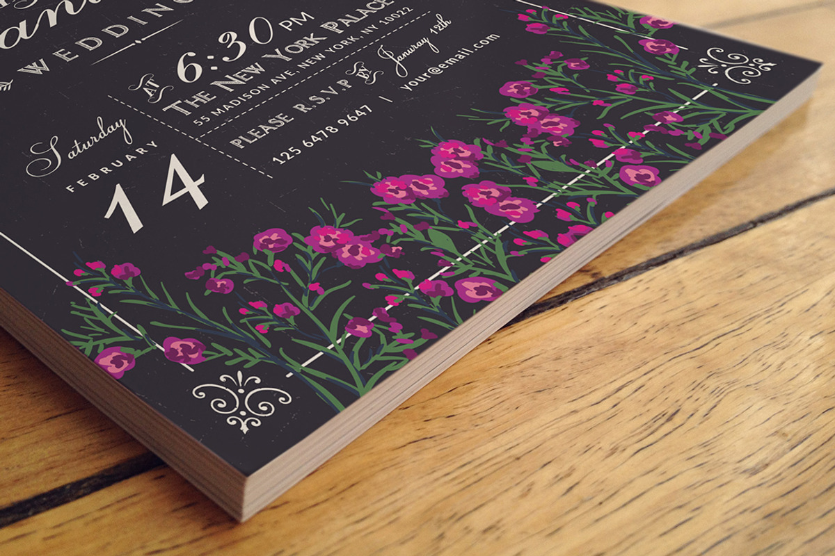 Black/White Wedding Invitation, an Invitation Template by DesignLux (Photo 5 of 5)