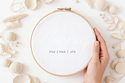 Embroidery Hoop in Hand Mockup, a Product Mockup by TatiMockup (Thumbnail 1 of 4)