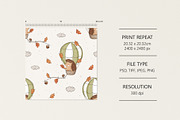 Hedgehog and air balloon, a Pattern Graphic by Olena Kuznietsova (Thumbnail 4 of 10)