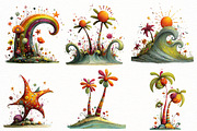 Whimsical Summer splash Clipart, an Illustration by Designworld (Thumbnail 5 of 8)