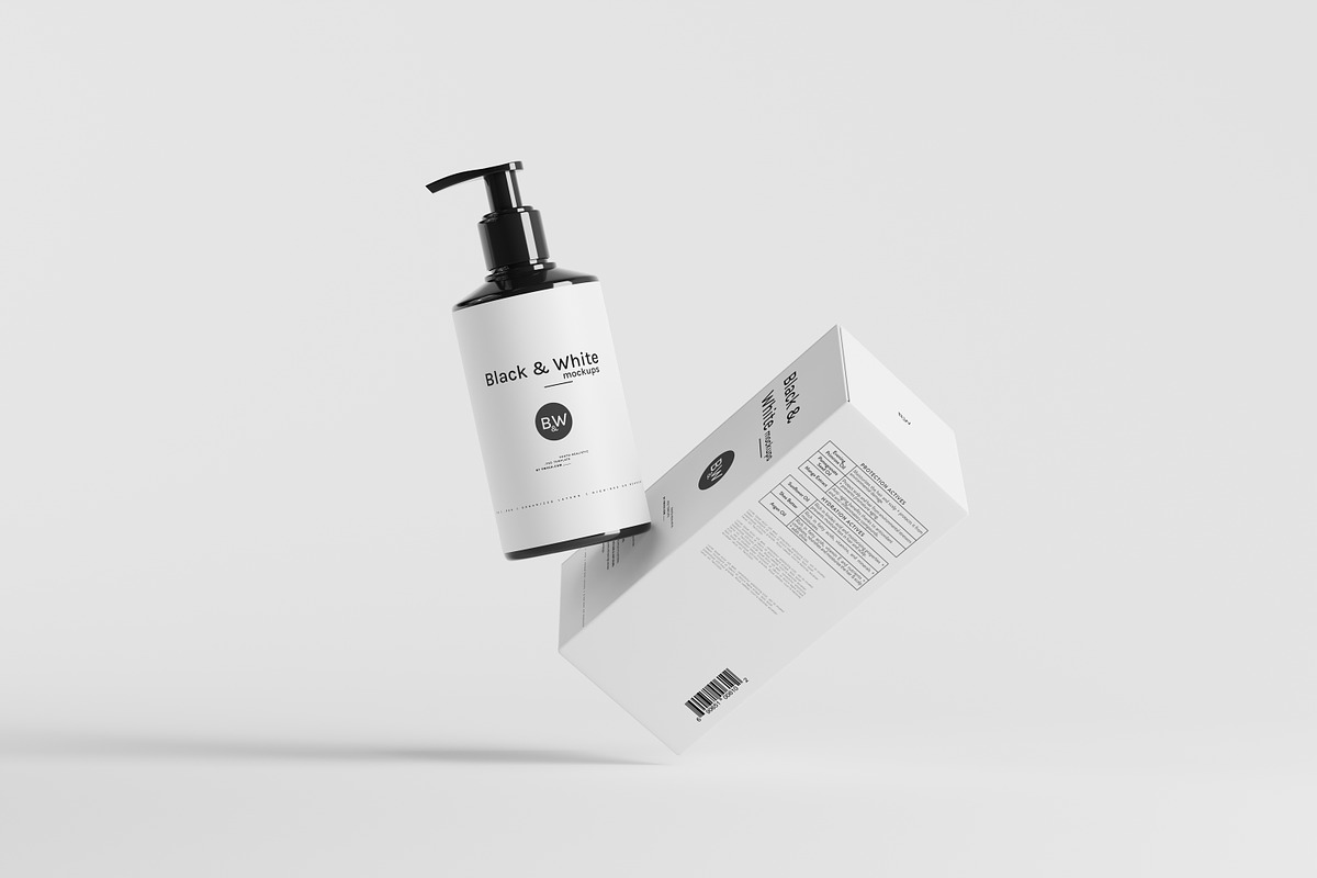 Black & White Mockups - Pump Bottles, a Packaging Mockup by pmvch (Photo 28 of 160)