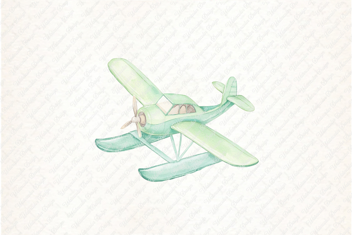 Watercolor  Transport Car Airplane, an Illustration by Watercolor design (Photo 9 of 11)