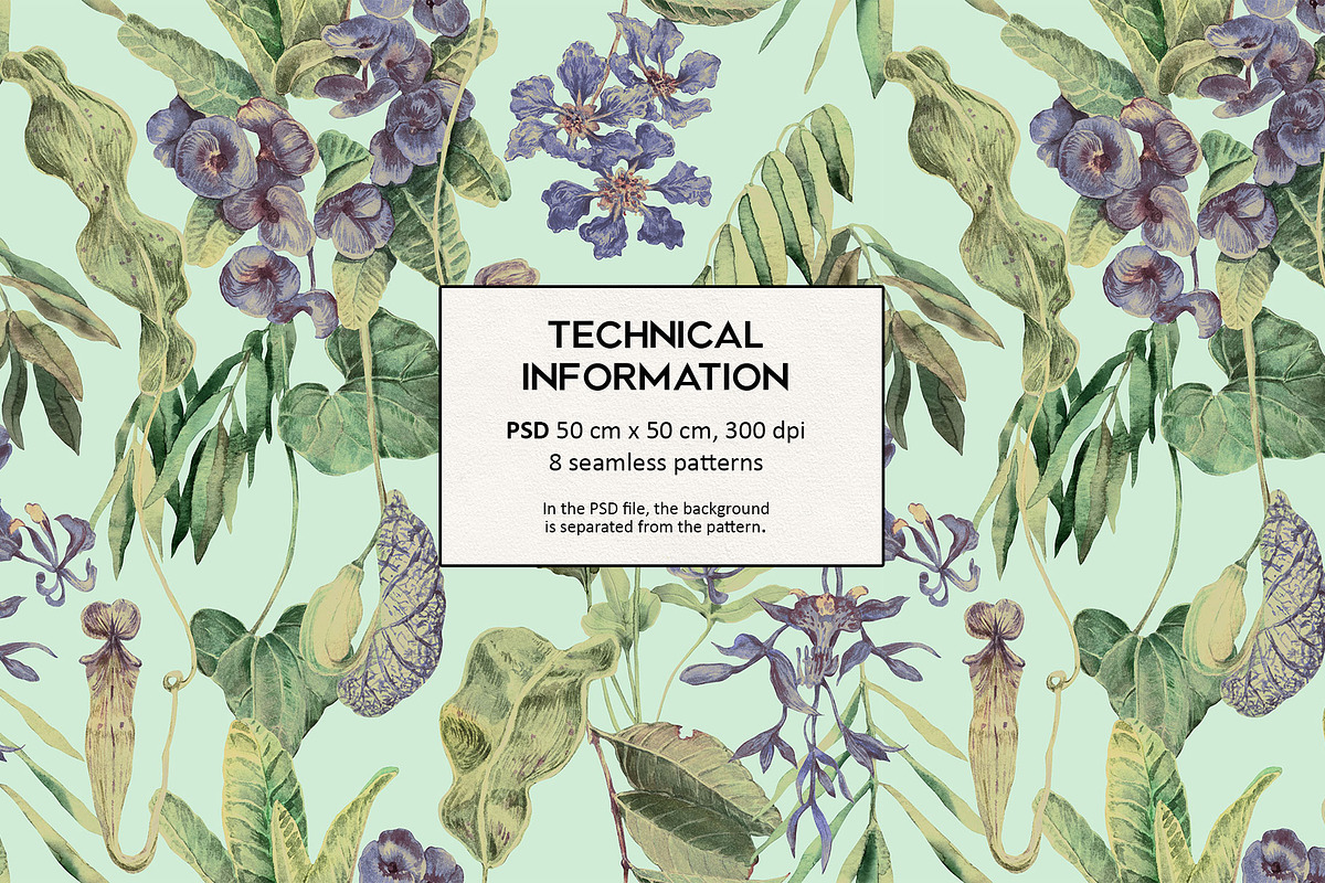 Selena. Floral tropical pattern, a Pattern Graphic by emeraldthue (Photo 5 of 6)