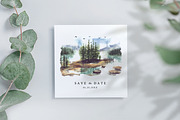 Watercolor Pine Trees & Lake, an Illustration by Yorda Studio (Thumbnail 8 of 13)