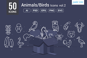 Animal-Birds Line Vector Icons V2, an Outline Icon by Jumbo Icons