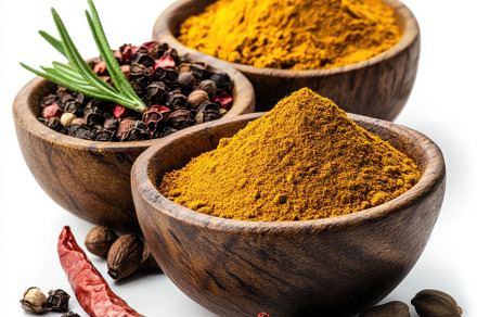 Curry Powder and garam Masala in a W, a Background Photo by Pixeness