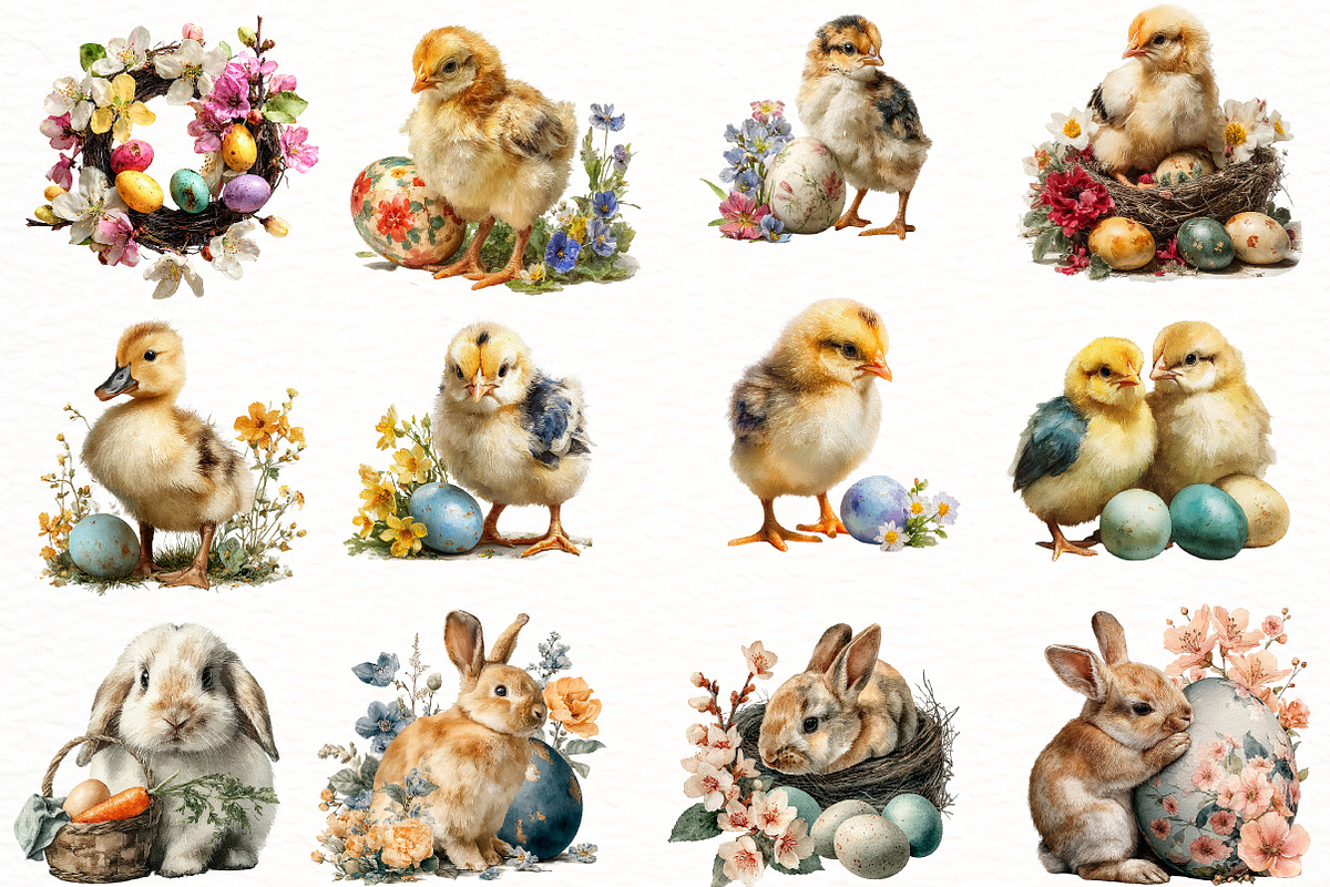 Watercolor easter Clipart, an Illustration by Designworld (Photo 4 of 7)