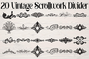 Vintage Scrollwork Divider Designs, an Object Graphic by Designer_Momina