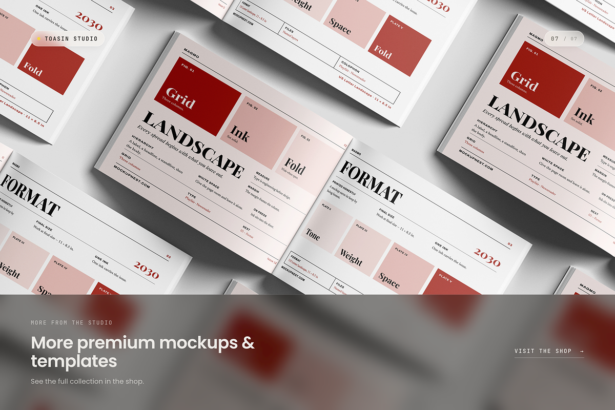 Landscape Magazine Mockup, a Books & Magazine Mockup by Toasin Studio (Photo 7 of 7)