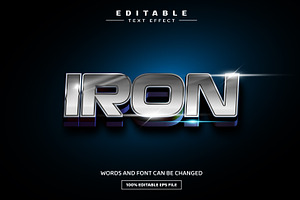 Iron 3D Editable Text Effect