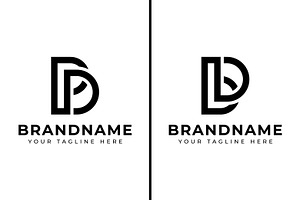 Letters PD Or BD Monogram Logo Set