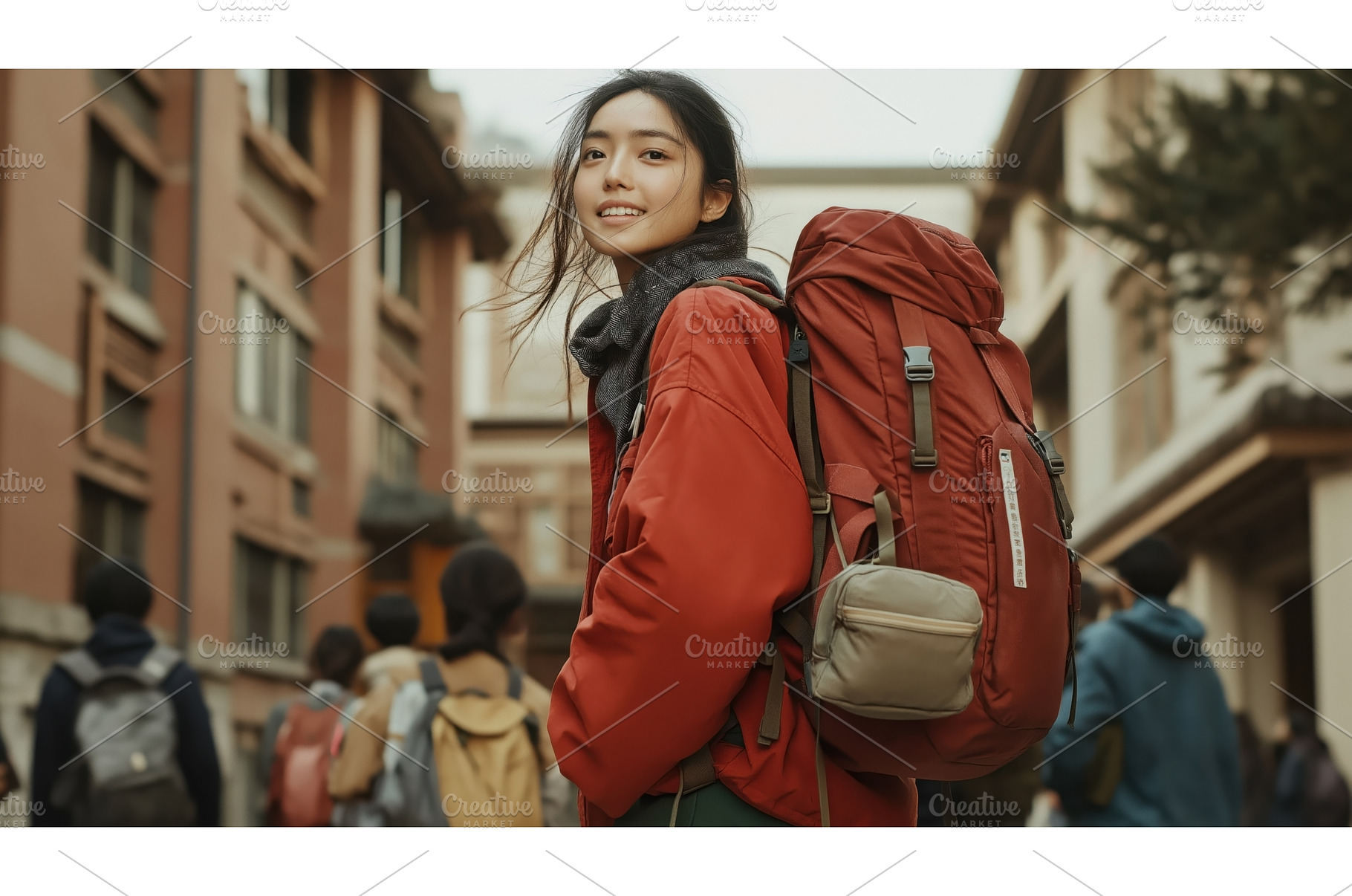 Asian female traveler with a, a Person Photo by Sergey Kotenev