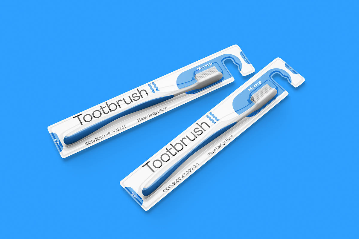 Toothbrush Packaging Mockup, a Packaging Mockup by DSNA Mockup
