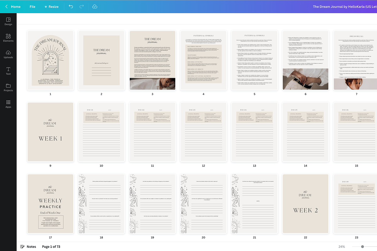 Dream Journal Canva Template, a Presentation Template by HelloKarla (Photo 7 of 8)