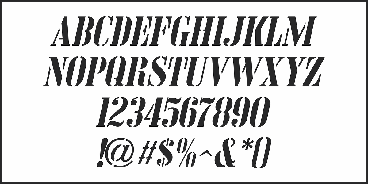 French Shipping Stencil JNL, a Font by Jeff Levine Fonts (Photo 5 of 5)
