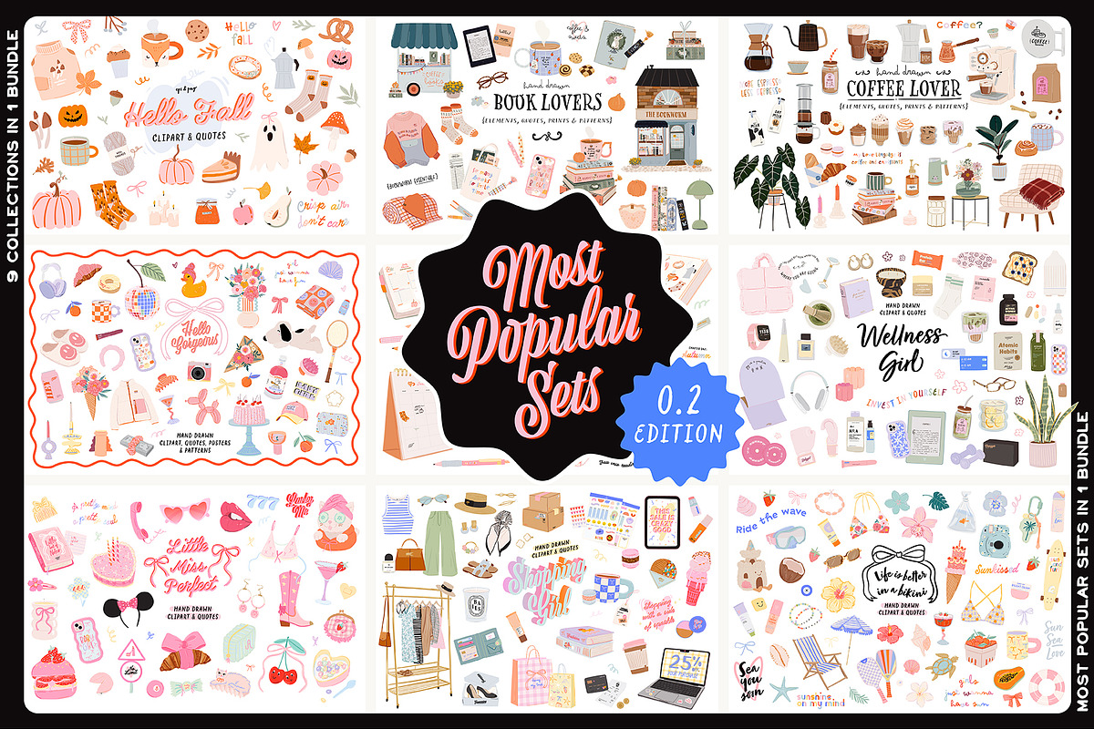 Cute Girly Clipart Bundle, an Object Graphic by Ruslana Lubenets (Photo 1 of 51)