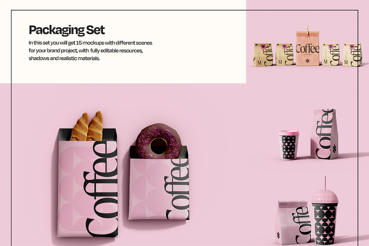 Coffee Bag Packaging Mockup Set, a Cups & Container Mockup by Mego-studio (Photo 3 of 8)