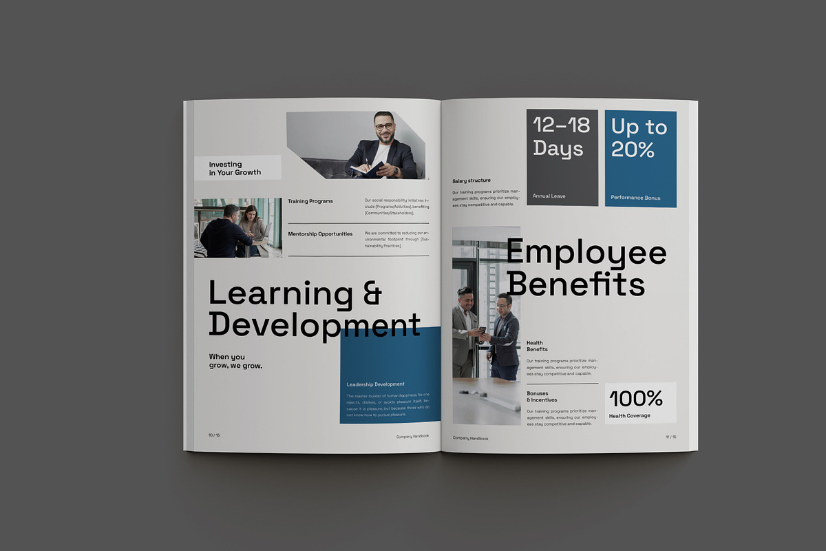 White Minimal Company Handbook, a Stationery Template by Neermana (Photo 2 of 10)