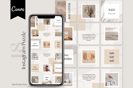 Beige Minimal Instagram Puzzle Canva