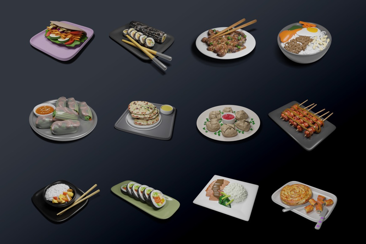 Asian Food 3D Icons, an Object 3D Model by WudelMbois Studio (Photo 2 of 4)