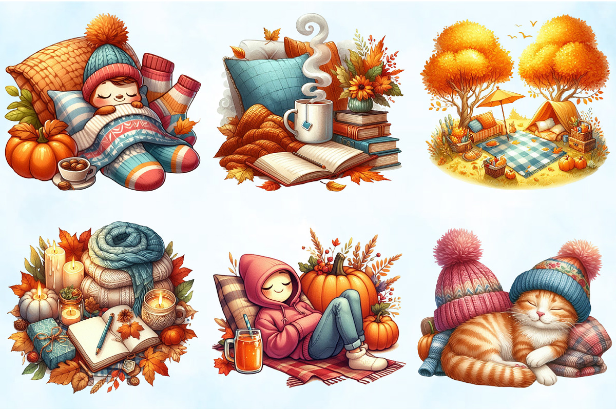 Fall Lazy Day Clipart, an Illustration by Craft Nest (Photo 4 of 5)